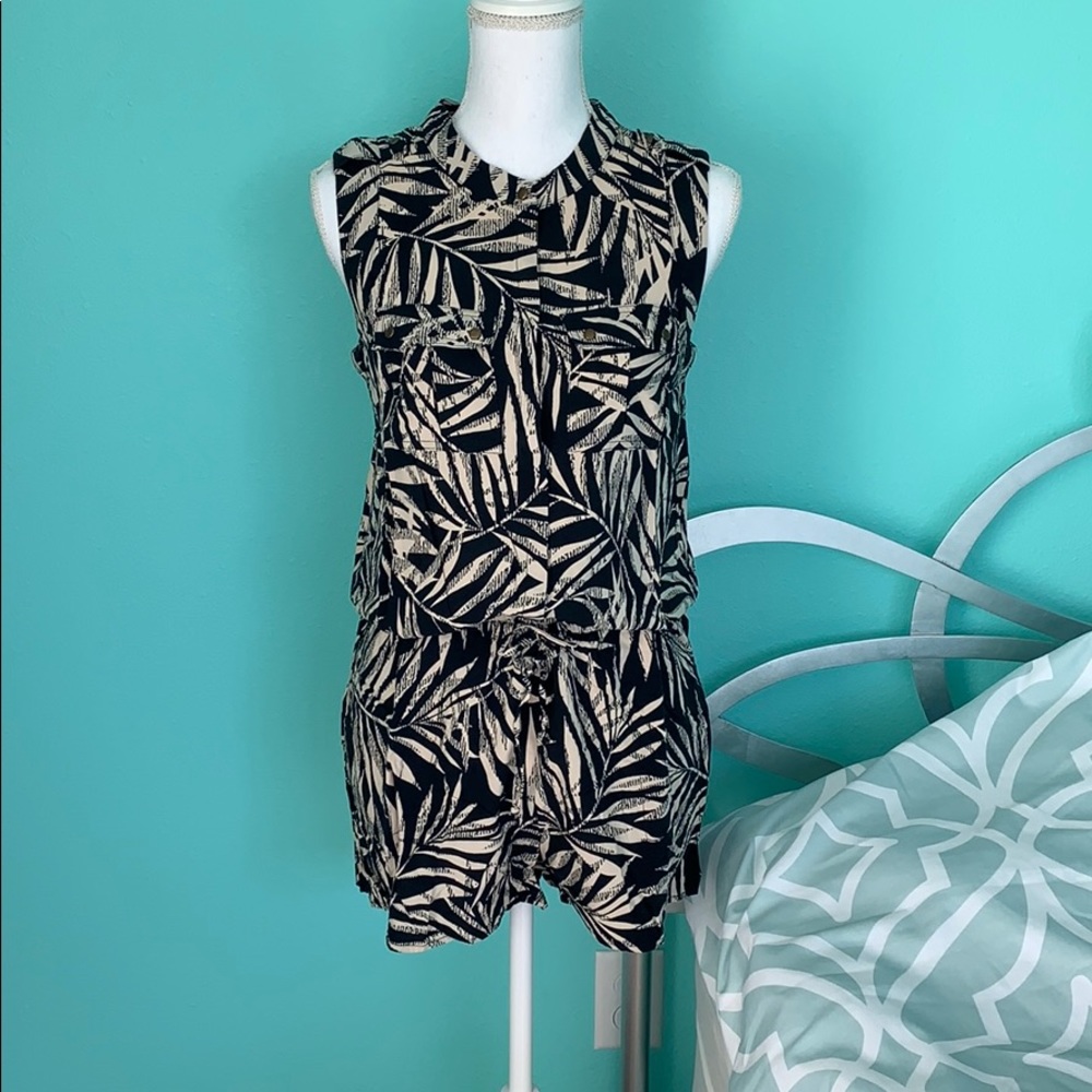 BR Black Tropical Romper